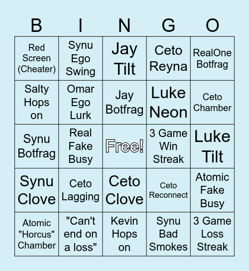 5 Stack Tonight Bingo Card