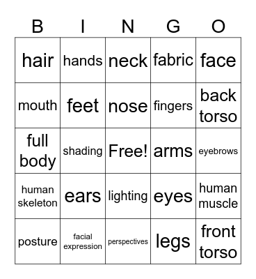 Art Bingo Card
