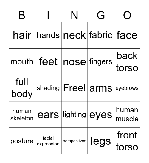 Art Bingo Card