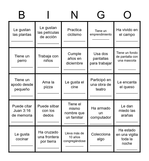 BINGO AMIGOS Bingo Card