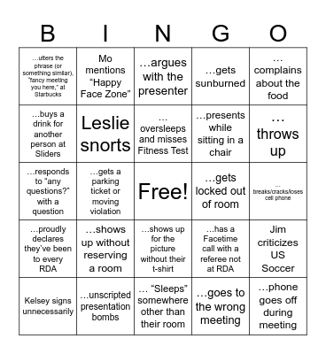 RDA Bingo Card
