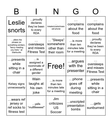 RDA Bingo Card