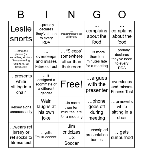 RDA Bingo Card