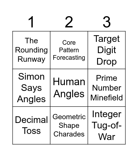 Math Bingo Mania Bingo Card
