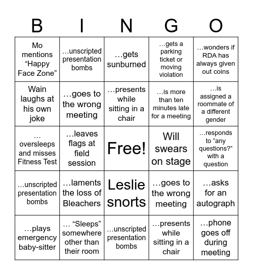 RDA Bingo @Dan-Compton-4 Bingo Card