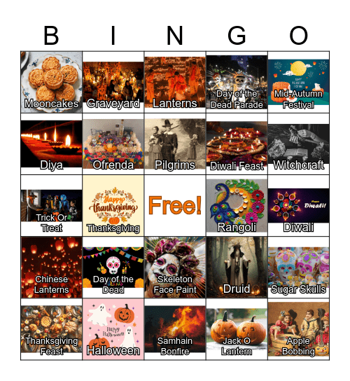 Fall Holidays Bingo Card