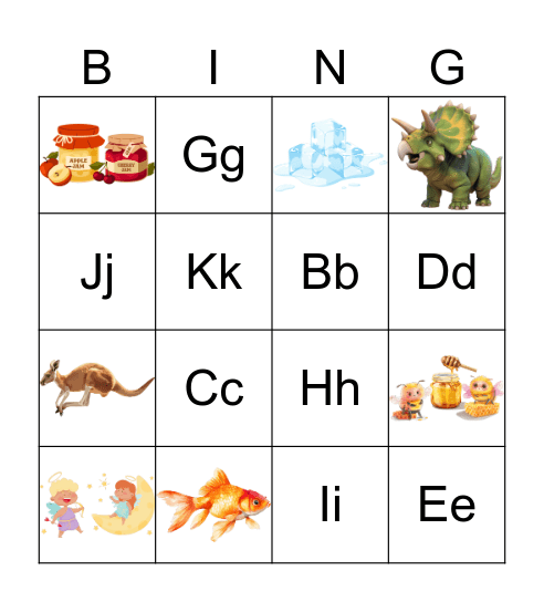 Bingo A~K Bingo Card