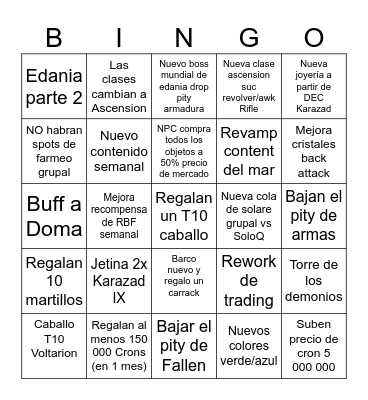 Heidel Ball Bingo Card