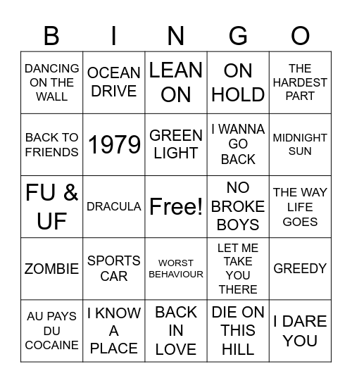 LOLLA 2026 Bingo Card