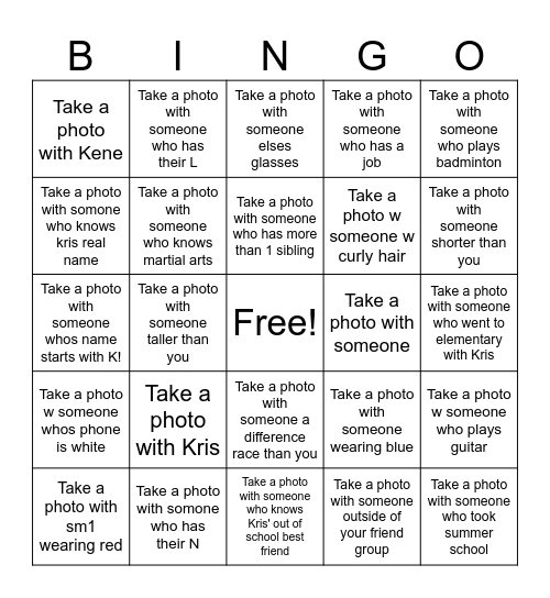 K&K BDAY Bingo Card
