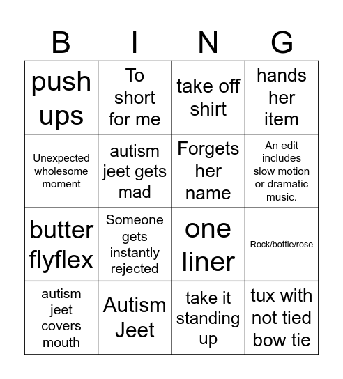 Indian tinder video Bingo Card