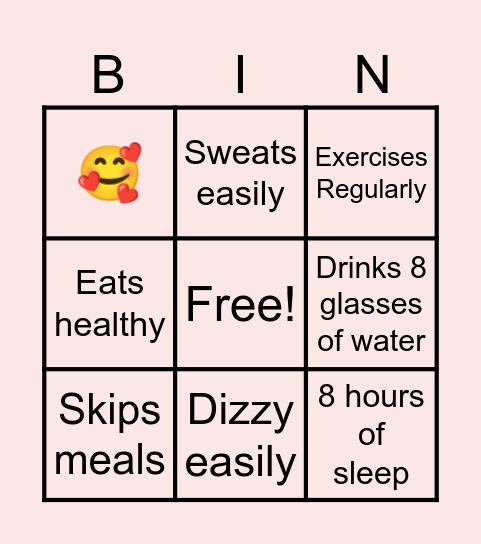 Homeostasis Bingo Card