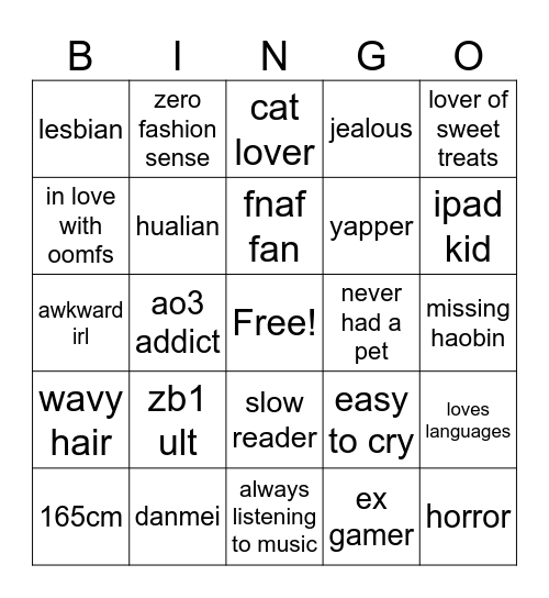 lauren Bingo Card