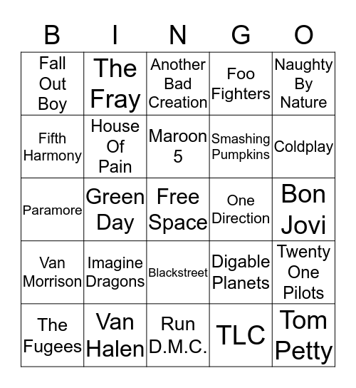 Name That Group - Card 5 Bingo Card