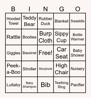 BABY Bingo Card