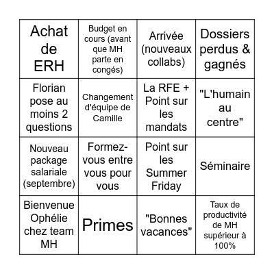 REUNION 23/07/26 Bingo Card