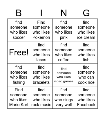 Find Someone Who... Bingo Card