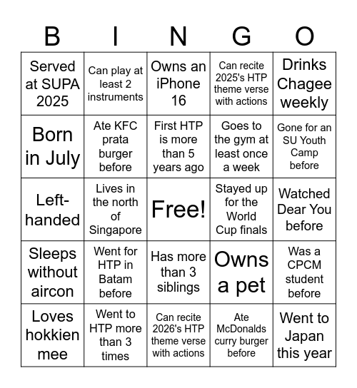 HTP 2026 Appreciation Lunch Bingo Card