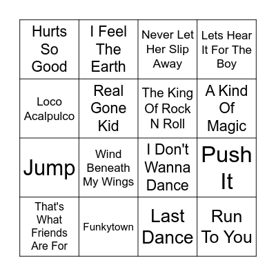 Music Bingo Game 14 Bingo Card