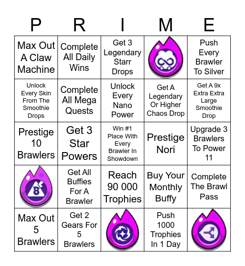 August Prime Month 2 2026 Bingo Card