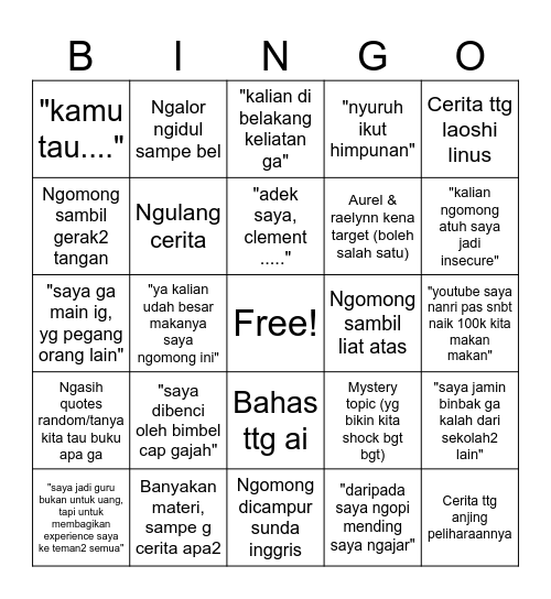 Adalah Bingo Card