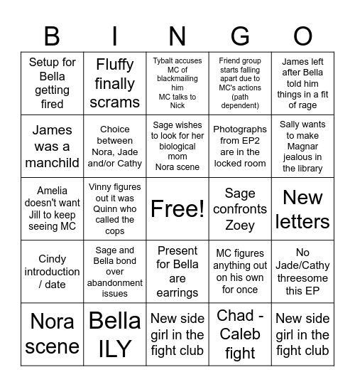 EP12 BINGO Card