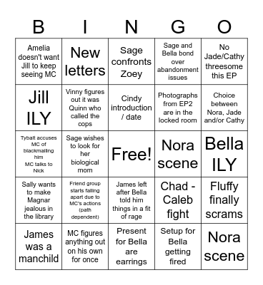 EP12 Bingo Card