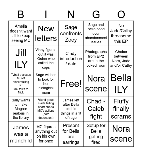 EP12 Bingo Card