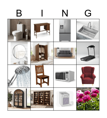 Furniture Bingo Card