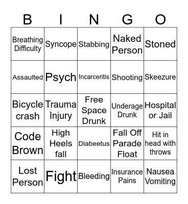 Mardi Gras Bingo Card