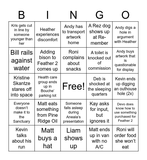 Re-Member Bingo Card