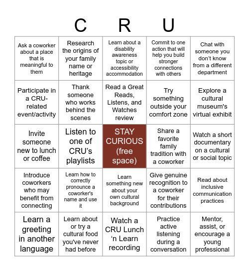 Game Ends: August 21 @ 5:00 PM Bingo Card