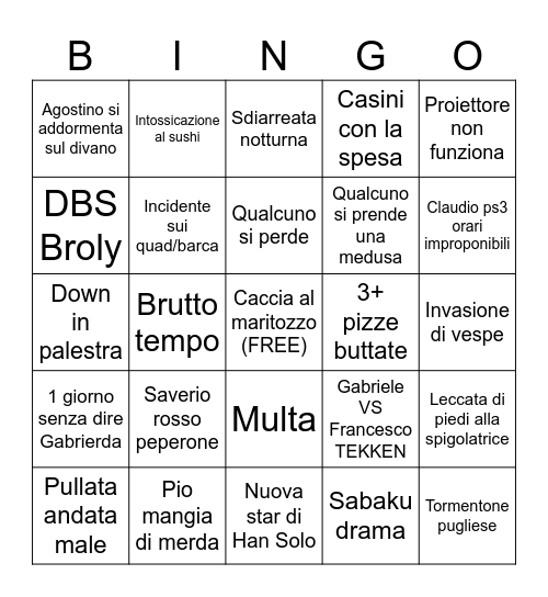 SAPRI (RM) BINGO Card