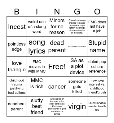 colleen hoover Bingo Card