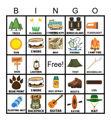 Camping Bingo Card