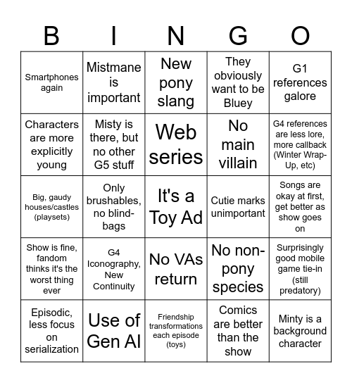 MLP G6 Bingo Card