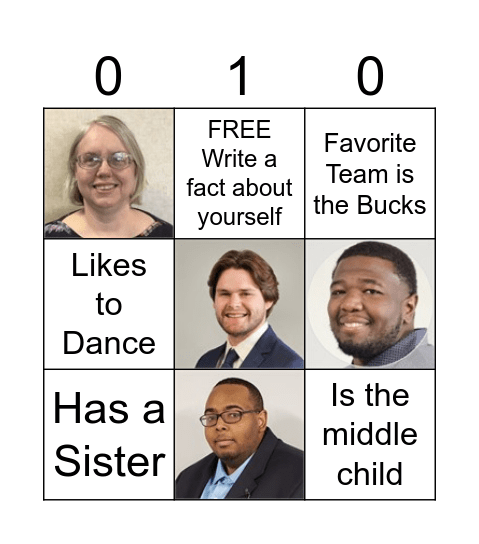 GUESS WHO Bingo Card