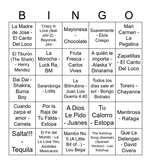 Cumplefeliz 🎵🥳🎂 Bingo Card