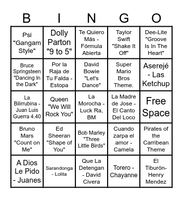 Cumplefeliz 🎵🥳🎂 Bingo Card
