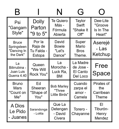 Cumplefeliz 🎵🥳🎂 Bingo Card