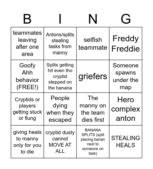 FUNHOUSE BINGO Card
