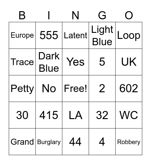Teen Academy Bingo Card