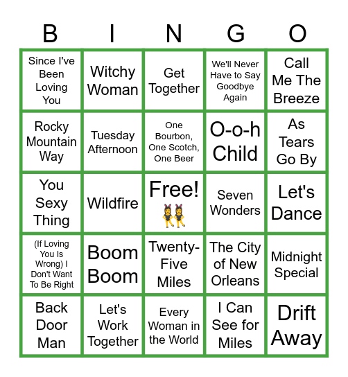 MUSIC BINGO at the Ann Arbor Eagles!  60s and 70s Variety Show!🪩 Bingo Card