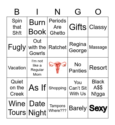 Random Ladies Night Bingo Card