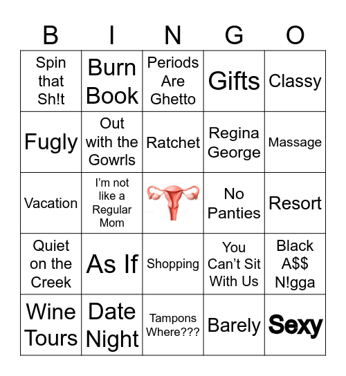 Random Ladies Night Bingo Card