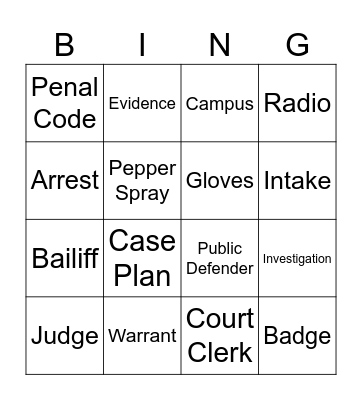 Bring Your Kids to Work Day Bingo Card