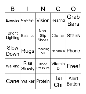 Stay Steady Bingo Card