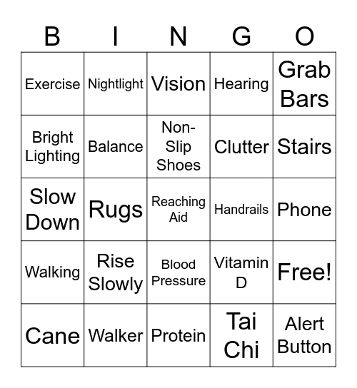 Stay Steady Bingo Card
