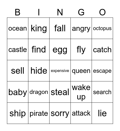 The Dragon and the Pirate Bingo Card