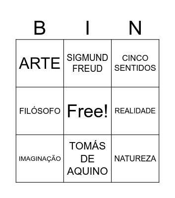 FILOSOFIA Bingo Card